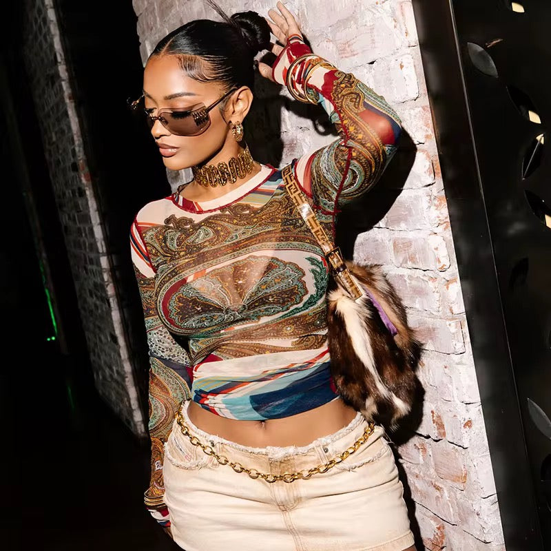 Colorful Mesh Top