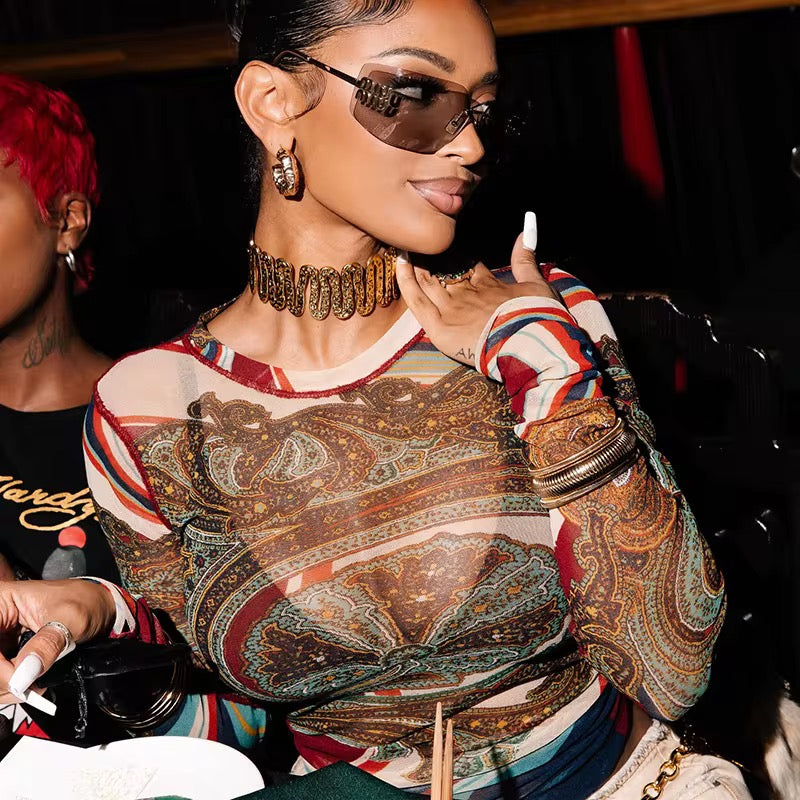 Colorful Mesh Top