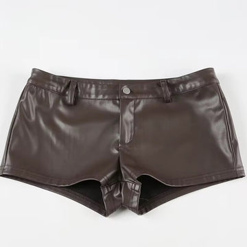 Leather Shorts (BROWN)